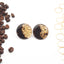 Orecchini a lobo con polvere di caffè e foglia dorata - versione più grande