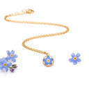 Collana con ciondolo con fiore di non ti scordar di me