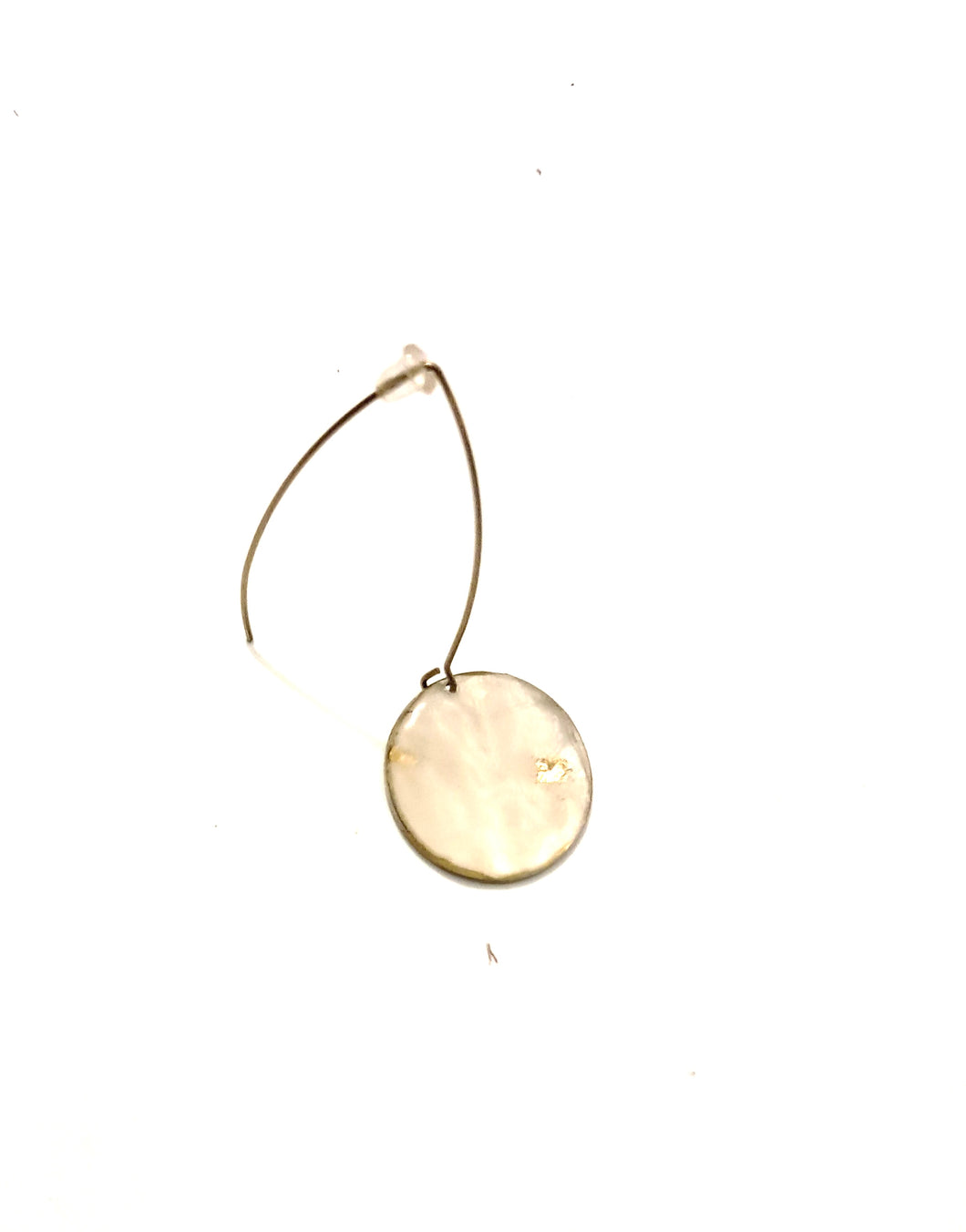 Drop earrings with wild plant and gold leaves