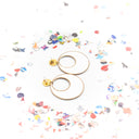 Orecchini a cerchio con coriandoli