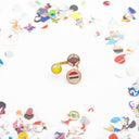 Anello aperto in ottone con coriandoli