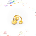 Anello aperto in ottone con coriandoli