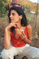 orecchini a lobo con fiori di carota selvatica