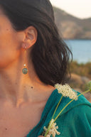 orecchini pendenti con perle e fiori di carota selvatica