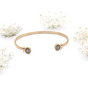 Bracciale rigido con fiore di carota selvatica