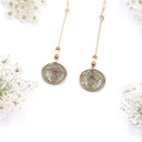 orecchini pendenti con perle e fiori di carota selvatica