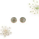 orecchini a lobo con fiori di carota selvatica