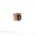 Anello a fascia regolabile in ottone con fuliggine e foglie d'oro