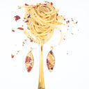 Orecchini a goccia in resina e spaghetti, aglio e peperoncino