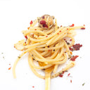 Anello in ottone con spaghetti, aglio e peperoncino