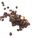 Bracciale rigido con polvere di caffè e foglia dorata