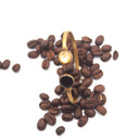 Bracciale rigido con polvere di caffè e foglia dorata