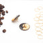 Orecchini a lobo con polvere di caffè e foglia dorata - versione più grande