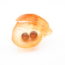 orecchini a lobo con buccia di cipolla dorata