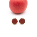 orecchini a lobo con buccia di mela rossa