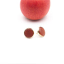 orecchini a lobo con buccia di mela rossa