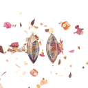 Orecchini a goccia in resina e ritagli di fiori