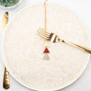 Collana con triangoli di zafferano, foglie dorate e avventurina