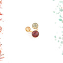 Anello aperto in ottone con zafferano, foglia dorata e avventurina