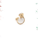 Anello aperto in ottone con zafferano, foglia dorata e avventurina