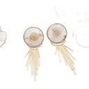 Orecchini a lobo con lunaria e pendente a cascata