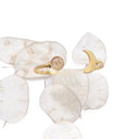 Bracciale rigido con mezza luna e foglia di lunaria