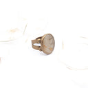 Anello con foglia di Lunaria e dettagli in foglia dorata