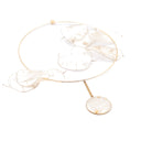 Girocollo con pendente di foglia Lunaria e dettagli dorati