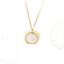 Collana con foglia di lunaria e pendente mezza luna dorata