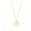 Collana con foglia di lunaria e pendente mezza luna dorata