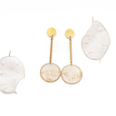 Orecchini pendenti con foglia di lunaria