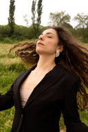 Orecchini a lobo con lunaria