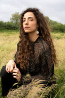 Orecchini pendenti con foglia di lunaria