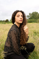 Orecchini pendenti con foglia di lunaria