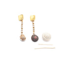 Earrings with shell and plastic dangles