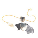 Bracciale quadrato con inserto di plastica e conchiglia