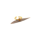 Anello regolabile con ritaglio di foglia d'ulivo