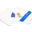 Orecchini con intonaco bianco e blu