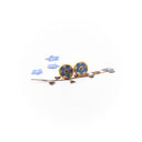 Orecchini da lobo con fiore di non ti scordar di me