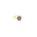 Anello regolabile in resina e fiore di non ti scordar di me