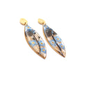 Dangling earrings with real forget me nots flowers