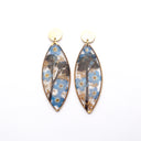 Dangling earrings with real forget me nots flowers
