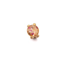 Anello in ottone con ritagli di fiori e frammenti dorati