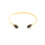 Bracciale rigido regolabile con fuliggine e foglie d'oro
