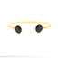 Bracciale rigido regolabile con fuliggine e foglie d'oro