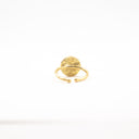 Anello regolabile in ottone con fuliggine e foglie d'oro