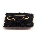 Bracciale rigido regolabile con fuliggine e foglie d'oro