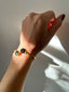 Bracciale rigido regolabile con fuliggine e foglie d'oro