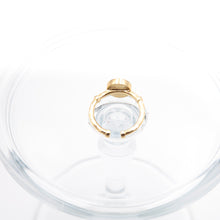 Load image into Gallery viewer, Adjustable brass ring with resin and strawberry gem
