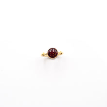 Load image into Gallery viewer, Adjustable brass ring with resin gem and real strawberry
